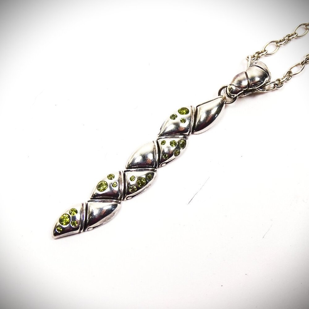 JOHN HARDY Rare Bamboo Collection Sterling Silver & Peridot Gemstones Necklace